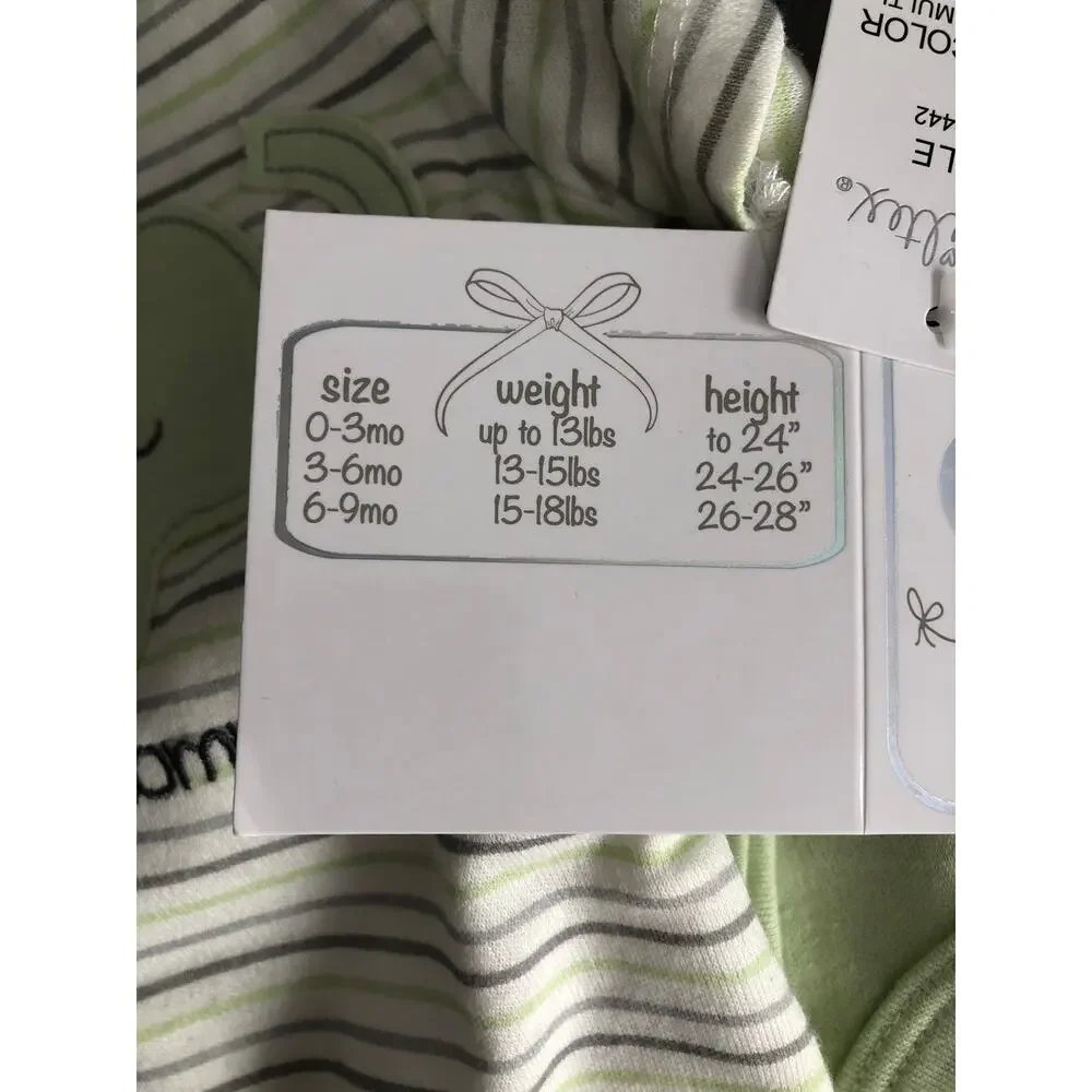 Quiltex 3-Pack Bodysuits in Green Infant 3 to 6 Months NEW
